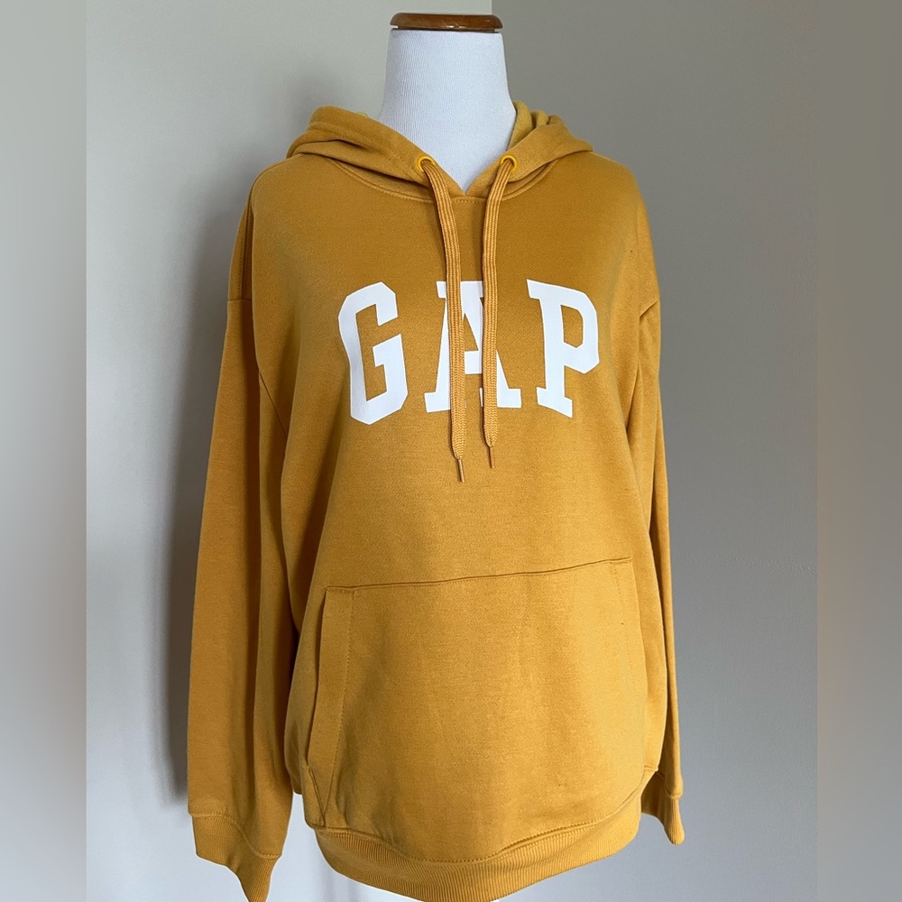 GAP Yellow Pull Over Hoodie Sweatshirt Size Large